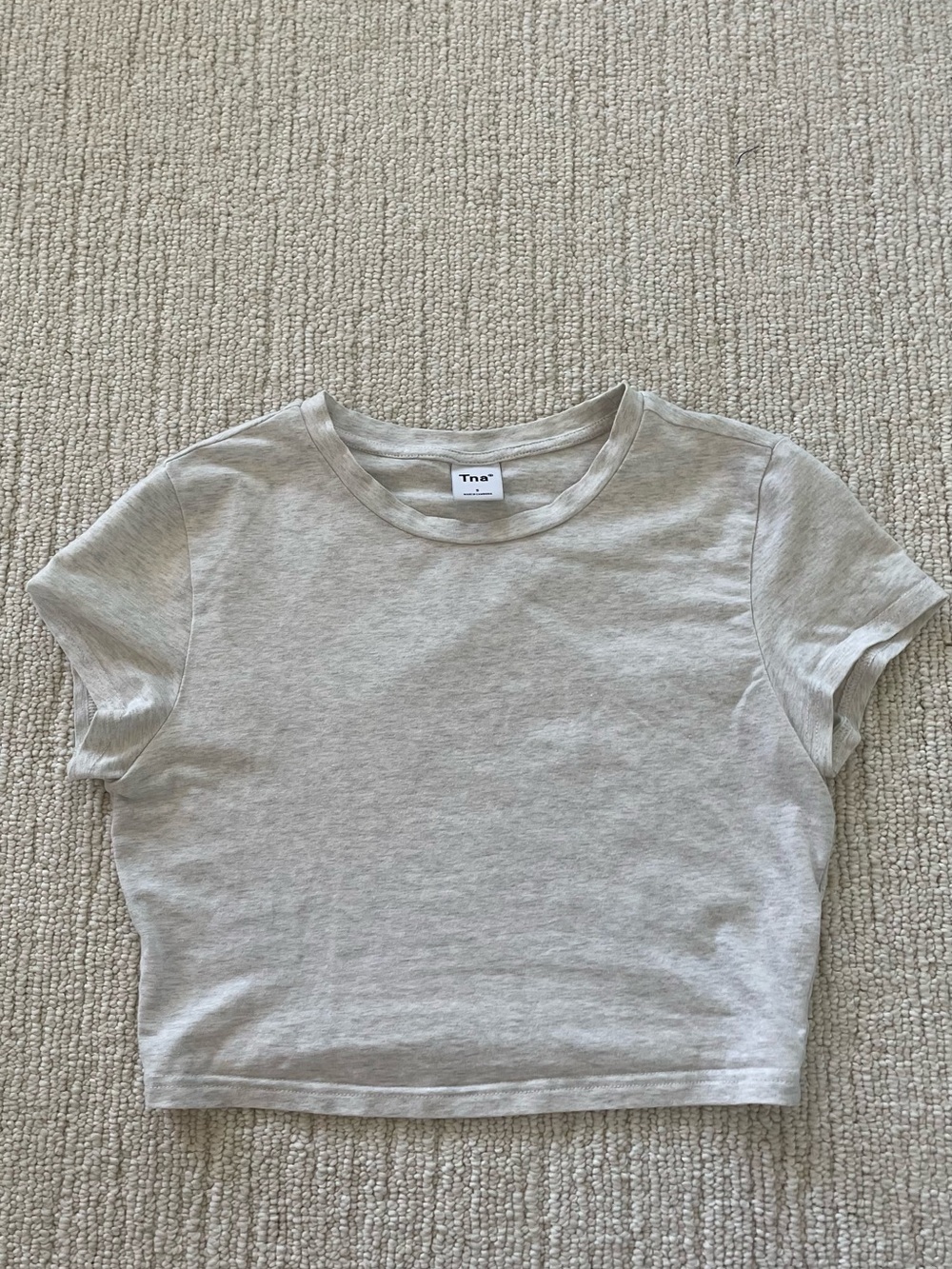 Tna Grey Crop Tee - Soft Cotton Blend